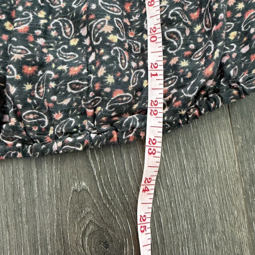 Lucky Brand NWT Cottage Goth L Boho Hippie Floral Front Button Eyelet Trim Top - Picture 9 of 10